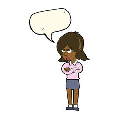 cartoon angry woman with speech bubble