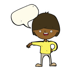 cartoon happy man with speech bubble