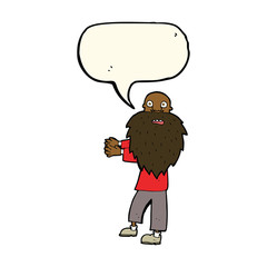 cartoon bearded old man with speech bubble