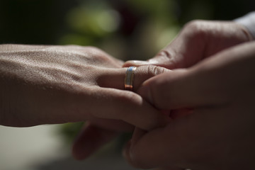 Married couple with wedding ring