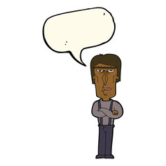 cartoon angry man with speech bubble