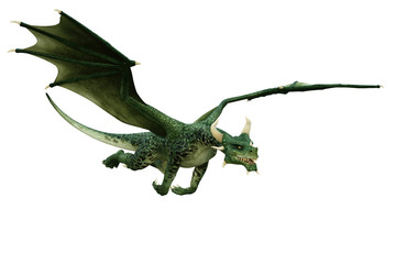 green dragon flying out