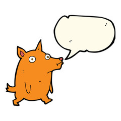 cartoon funny little dog with speech bubble