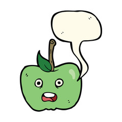 cartoon apple with speech bubble