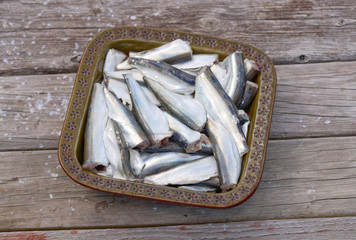 Bowl of gutted baltic herring