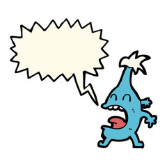 cartoon funny creature with speech bubble