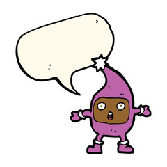 cartoon funny creature with speech bubble