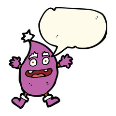 cartoon funny creature with speech bubble
