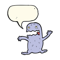 cartoon funny frog with speech bubble