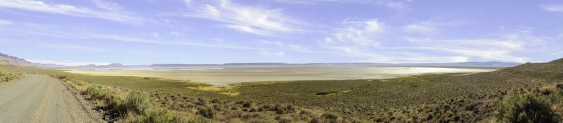 Fotobehang Panorama Alvord Desert, Harney County, Southeastern Oregon, Western United States © hktelleria