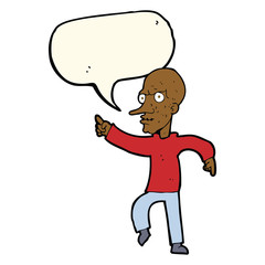 cartoon angry old man with speech bubble