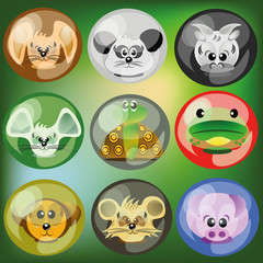 animal sphere cristal, sticker collection