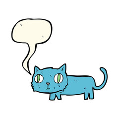 cartoon cat with speech bubble