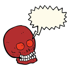 cartoon skull with speech bubble