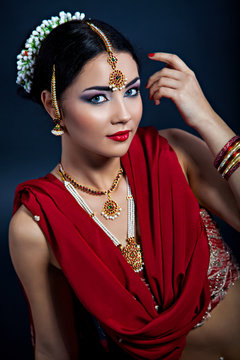 Beauty in traditional indian clothing and accessories