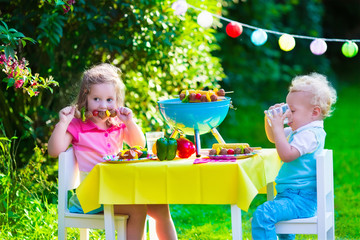 Garden grill party for kids