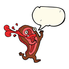 rare steak cartoon character with speech bubble