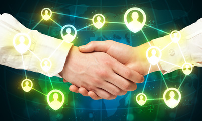 handshake, social netwok concept