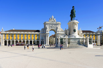 Obraz premium Statue of King Jose I of Portugal in the Commerce Square (Praca do Comercio), Portugal, Lisbon