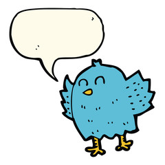 cartoon bird with speech bubble