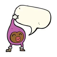 cartoon funny creature with speech bubble