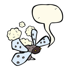cartoon bug with speech bubble