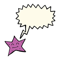 cartoon star character with speech bubble