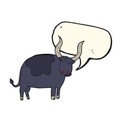 cartoon ox with speech bubble