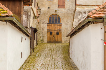 Fototapeta premium Very nice old style buildings in Czeski Krumlov in Czech Republic