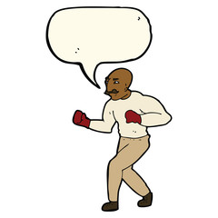 cartoon boxer with speech bubble
