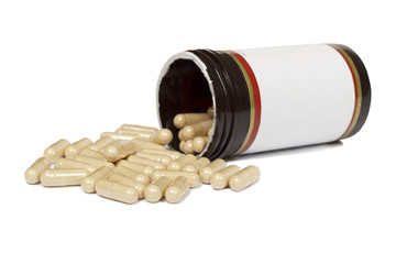 prescription drugs spilling from the bottle