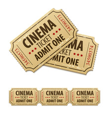 Obraz premium Old cinema tickets for cinema. Eps10 vector illustration.