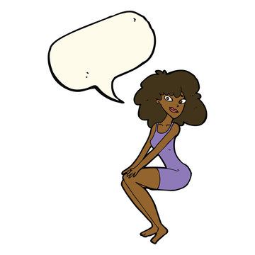 recommend clip art: cartoon sitting woman in dress with speech bubble