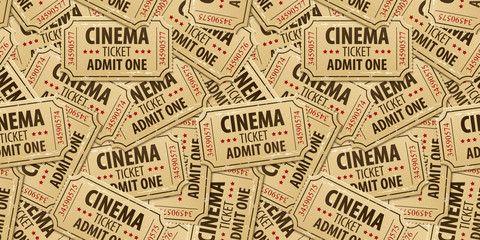 Seamless pattern background of cinema tickets. Eps10 vector