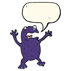 cartoon poisonous frog with speech bubble