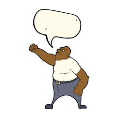cartoon angry man with speech bubble