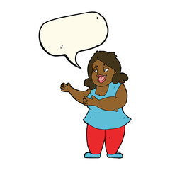 cartoon woman singing with speech bubble