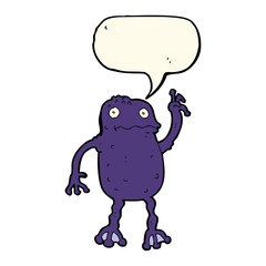 cartoon poisonous frog with speech bubble