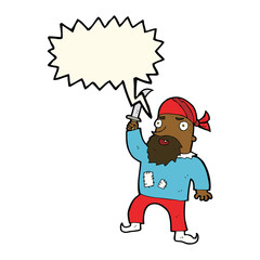 cartoon pirate with speech bubble