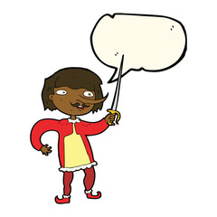 cartoon man with sword with speech bubble