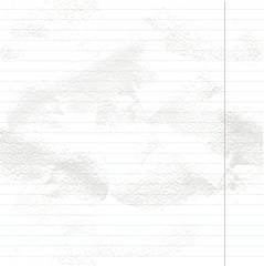 White school notebook crumpled paper sheet  in line