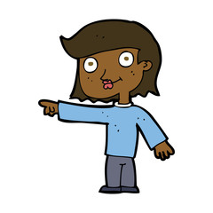 cartoon pointing person