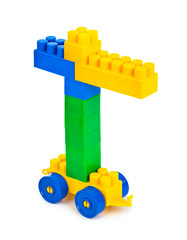 Obraz premium Toy construction hoisting crane