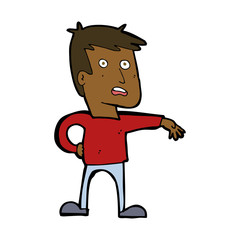 cartoon man making camp gesture