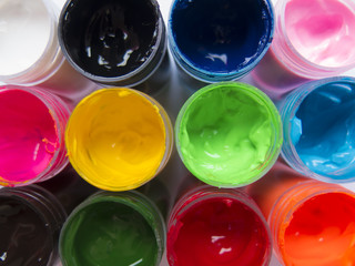  Cans of colored paint