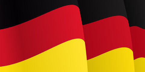 Background with waving German Flag. Vector