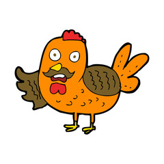 cartoon old rooster