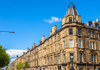 Fototapeta premium Residential buildings in South Leith district of Edinburgh - Sco