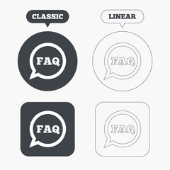 Obraz premium FAQ information sign icon. Help symbol.