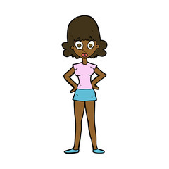 cartoon surprised woman